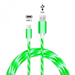 Câble Charge Rapide USB-A Vers USB-C Lumineux vert