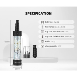 Spécifications E-Chicha Hookah Air Rhombic - Fumytech