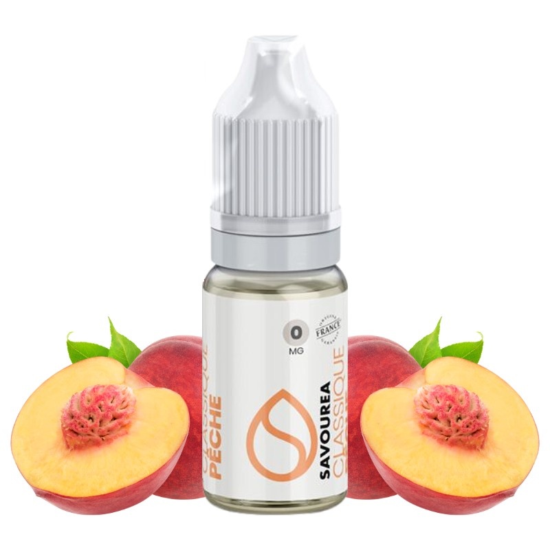 Fiole d'e-liquide Pêche 10ml Savourea - Saveur naturelle de pêche