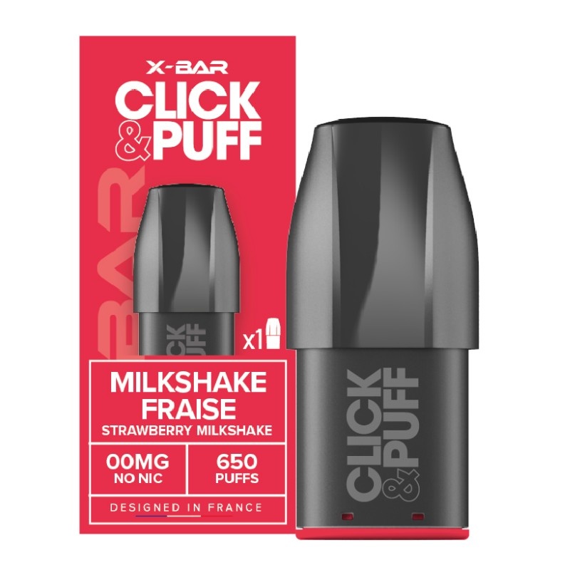 cartouche Milkshake Fraise Click&Puff X-Bar