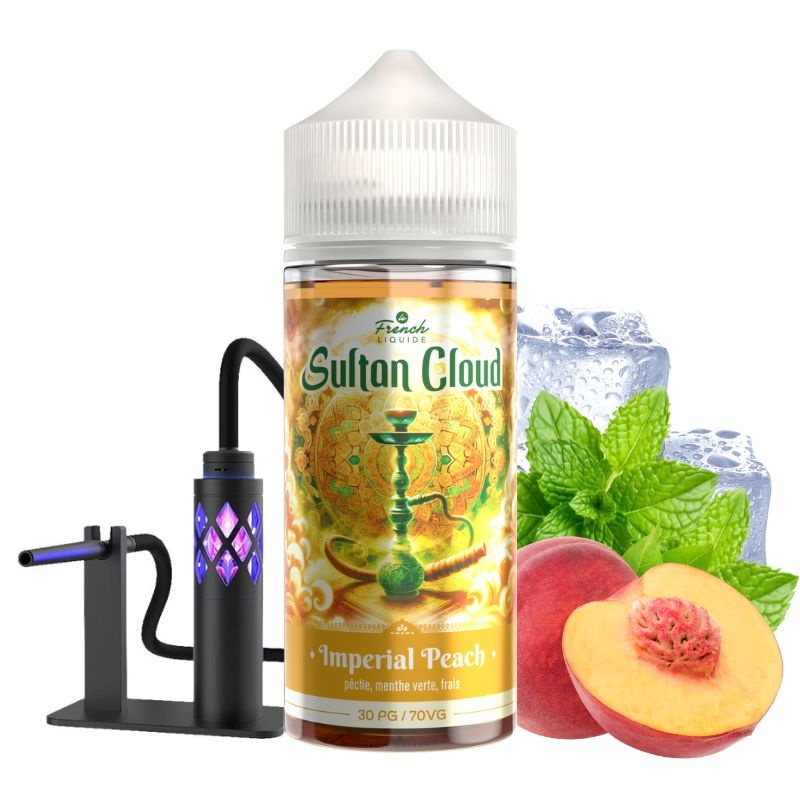 E-liquide Imperial Peach Sultan Cloud 100ml pêche menthe