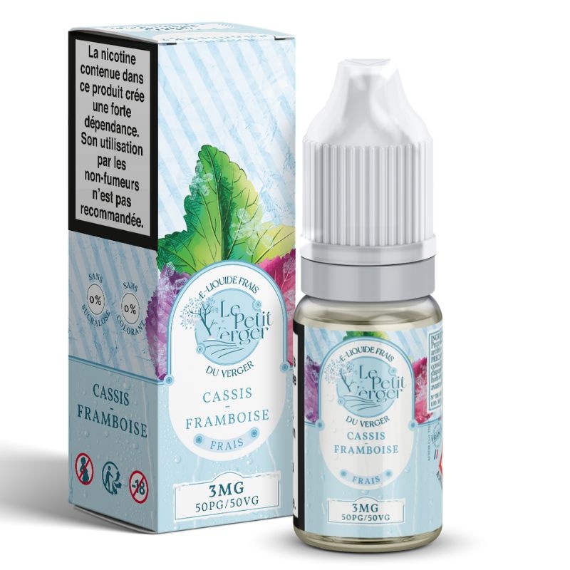 Fiole e-liquide Cassis Framboise Frais Le Petit Verger Savourea 10ml