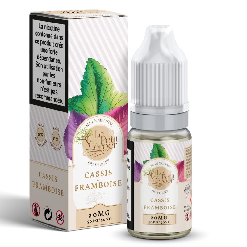 Fiole e-liquide Cassis Framboise Nic Salts Le Petit Verger 10ml