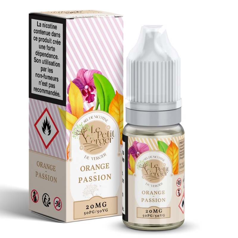 Fiole e-liquide Orange Passion Nic Salts Le Petit Verger 10ml