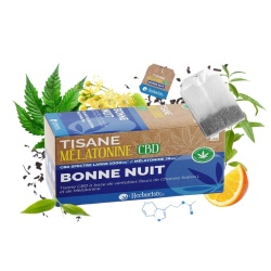 Tisane Bonne Nuit CBD et Mélatonine L'Herboriste 20 sachets